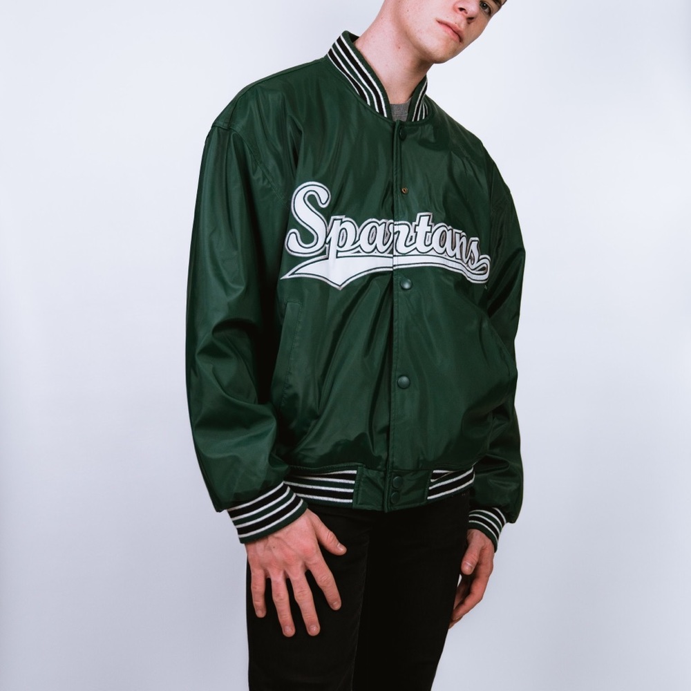 MICHIGAN STATE SPARTANS VINYL BOMBER JACKET